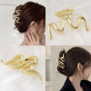 Picture of Mehayi 3 PCS Metal Large Hair Claw Clips for Thick Heavy Hair, Big Non-Slip Hair Catch Barrette Jaw Clamp, Strong Hold Claw Barrettes for Long Hair, Fashion Hair Styling Accessories for Women Girls