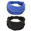 Picture of GILI 2 Pack Wide Headbands for Women Boho African Knotted Non Slip Fashion Hair Bands Yoga Running Sports Workout Gym Head Wraps Elastic Soft Cotton Cloth Turbans Bandana for Girls(Black, Blue)