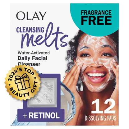 Picture of Olay Cleansing Melts + Retinol Face Cleanser, 12ct, Water-Activated Face Wash Cleans, Tones, and Refreshes Skin