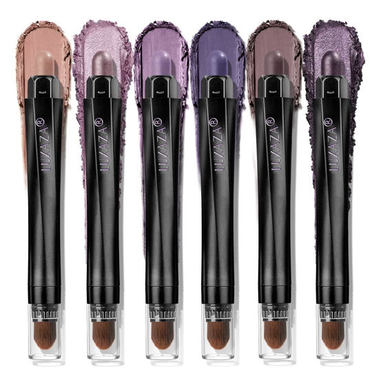 Picture of LUXAZA PRO Neutral Eyeshadow Stick Makeup Set, Metallic Shimmer Matte Cream Eye Shadow Eyeliner Brightener Pencil Crayon - Classic 6PCS A012