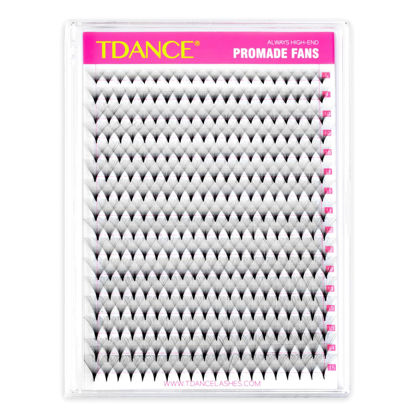 Picture of TDANCE Premade Fans Eyelash Extensions 320 Fans Pre Made Fans Lash Extensions Middle Stem Heat Bonded Premade Lash Fans Volume Lash Extensions(320-24D-0.05-D-8-15mm)