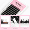 Picture of TDANCE W Eyelash Extensions 4D Premade Fans W Lashes 0.07 C/D Curl Matte Black W Shaped Volume Fans (W-4D-0.07-C-14mm)