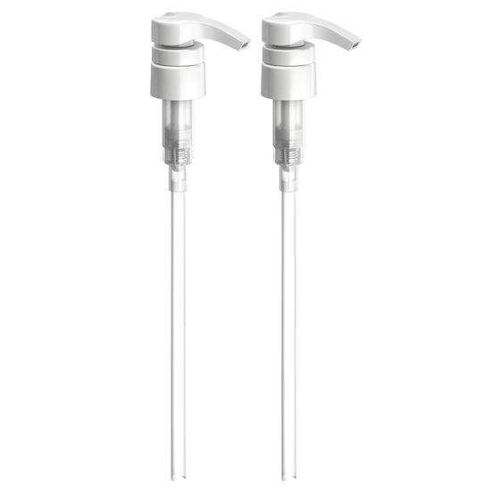 Picture of Bar5F Universal Pumps for Shampoo, Conditioner, Lotion, Body Wash, Fits 1" Inch Bottle Necks, 1 Liter 33.8-Ounce Bottles (White)