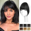 Picture of NAYOO Clip in Bangs 100% Real Human Bangs Hair Extensions French Bangs Clip on Hair Bangs for Women Fringe with Temples Hairpieces Curved Bangs for Daily Wear（Natural Black）
