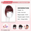 Picture of NAYOO Clip in Bangs - 100% Human Hair French Bangs Clip in Hair Extensions, Red French Bangs Fringe with Temples Hairpieces for Women Curved Bangs for Daily Wear