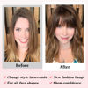 Picture of NAYOO Clip in Bangs - 100% Human Hair French Bangs Clip in Hair Extensions, Red French Bangs Fringe with Temples Hairpieces for Women Curved Bangs for Daily Wear