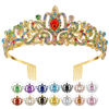 Picture of Gold Wedding Crown for Bride Crystal Princess Tiaras for Women Rhinestone Sparkly Headbands Happy 21st Birthday Crown with Combs Elegant Headdress Decorations for Bridal Prom Party Costumes Gifts
