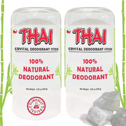 Picture of 2-PACK Thai Crystal Deodorant Salt Stone - Clinically Tested, Dermatologist Approved - Natural Unscented for Women Men & Teens
