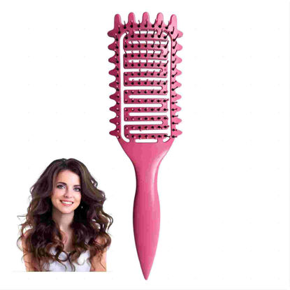 Picture of Boar Bristle Vented Curly Hair Brush for Shaping and Defining Curls in Women