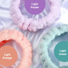 Picture of Chuangdi 3 Pieces Spa Headband for Women Facial Makeup Headband Soft Terry Cloth Hairband for Washing Face Mask Spa Shower Gifts(Light Orange, Light Purple, Light Green)