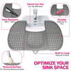 Picture of Sink Topper Foldable Sink Cover - Silicone Beauty Makeup Brush Cleaning Mat Hot Tools Organizer - for Extra Space & Storage Saver - Bathroom Must Have - Large, Silver
