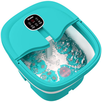 Picture of HOSPAN Collapsible Foot Spa Electric Rotary Massage, Foot Bath with Heat, Bubble, Remote, and 24 Motorized Shiatsu Massage Balls. Pedicure Foot Spa for Feet Stress Relief