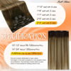 Picture of Full Shine Real Human Hair Extensions Clip ins 12 Inch Brown Balayage Clip in Hair Extensions Dark Brown Ombre Brown Mix Caramel Blonde Straight Hair Clip ins