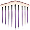 Picture of 9 Pieces Facial Brushes Fan Mask Brushes, Soft Facial Applicator Brushes Tools for Peel Glycolic Mask Makeup for Mud Cream (Purple and Black)
