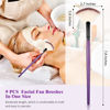 Picture of 9 Pieces Facial Brushes Fan Mask Brushes, Soft Facial Applicator Brushes Tools for Peel Glycolic Mask Makeup for Mud Cream (Purple and Black)