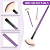 Picture of 9 Pieces Facial Brushes Fan Mask Brushes, Soft Facial Applicator Brushes Tools for Peel Glycolic Mask Makeup for Mud Cream (Purple and Black)