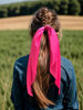 Picture of Pack of 2 Knotted Bow Hair Scrunchies Elastic Hair Scarf Black Hair Ties Bands Satin Hair Ribbon Scrunchy Red Ponytail Holder for Women and Girls (Hot pink)
