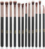 Picture of MSQ Eye Makeup Brushes 12pcs Rose Gold Eyeshadow Makeup Brushes Set with Soft Synthetic Hairs & Real Wood Handle for Eyeshadow, Eyebrow, Eyeliner, Blending(without bag)