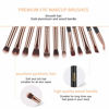 Picture of MSQ Eye Makeup Brushes 12pcs Rose Gold Eyeshadow Makeup Brushes Set with Soft Synthetic Hairs & Real Wood Handle for Eyeshadow, Eyebrow, Eyeliner, Blending(without bag)