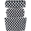 Picture of ZLFSRQ 3Pcs Checkered Makeup Bag for Women Large Cosmetic Bag Set Travel Toiletry Bag Makeup Pouch Bag for Purse Black Zipper Storage Bag Organizer Cute Small Aesthetic Girls Car Essentials Bag