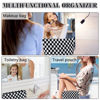 Picture of ZLFSRQ 3Pcs Checkered Makeup Bag for Women Large Cosmetic Bag Set Travel Toiletry Bag Makeup Pouch Bag for Purse Black Zipper Storage Bag Organizer Cute Small Aesthetic Girls Car Essentials Bag