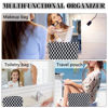 Picture of ZLFSRQ 2Pcs Checkered Makeup Bag for Women Large Cosmetic Bag Set Travel Toiletry Bag Makeup Pouch Bag for Purse Black Zipper Storage Bag Organizer Cute Small Aesthetic Girls Car Essentials Bag