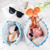 Picture of ZLFSRQ 2Pcs Checkered Makeup Bag for Women Large Cosmetic Bag Set Travel Toiletry Bag Makeup Pouch Bag for Purse Blue Zipper Storage Bag Organizer Cute Small Aesthetic Girls Car Essentials Bag