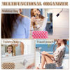 Picture of ZLFSRQ 4Pcs Checkered Makeup Bag for Women Knitted Small Cosmetic Bag Travel Makeup Pouch for Purse Zipper Toiletry Organizer Cute Aesthetic Girls Makeup Brushes Storage Bag (Green/Black/Pink/Brown)