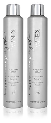 Picture of Kenra Platinum Finishing Spray 26 50% | Maximum Hold Hairspray | Fast-drying, Non-Flaking, Non-Drying | Humidity-Resistant |All-Day Style Retention |High-Shine Finish |All Hair Types | 10 oz (2-Pack)