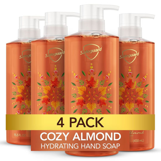 Picture of Safeguard Hydrating Liquid Hand Soap, Almond Scent, Made with Plant Based Cleansers, 15.5 oz (Pack of 4)