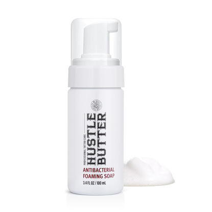 Picture of Hustle Bubbles Tattoo Aftercare - Antibacterial Foaming Tattoo Soap for New Tattoos and Piercings - TSA Approved - Vegan, Cruelty Free - 3.4 fl oz