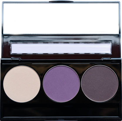 Picture of Pure Ziva Off White, Matte Medium Lavender Violet, and Matte Deep Purple Vegan Eyeshadow Trio Palette; Talc, Paraben & Cruelty Free