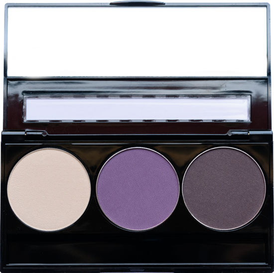 Picture of Pure Ziva Off White, Matte Medium Lavender Violet, and Matte Deep Purple Vegan Eyeshadow Trio Palette; Talc, Paraben & Cruelty Free