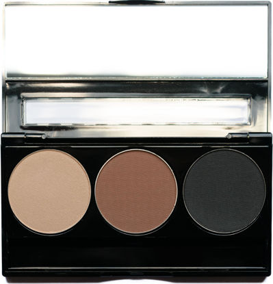 Picture of Pure Ziva Matte Black, Medium Brown and Off White Vegan Eyeshadow Trio Palette; Talc, Paraben & Cruelty Free