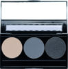 Picture of Pure Ziva Off White, Matte Medium Grey Blue, and Glitter Black Deep Navy Blue Vegan Eyeshadow Trio Palette; Talc, Paraben & Cruelty Free