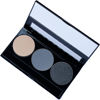 Picture of Pure Ziva Off White, Matte Medium Grey Blue, and Glitter Black Deep Navy Blue Vegan Eyeshadow Trio Palette; Talc, Paraben & Cruelty Free
