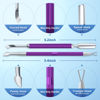 Picture of 2PCS Metal Deep Purple Cuticle Pusher and Cutter Remover Salon Quality Stainless Steel Gel Nail Polish Peeler Scraper Durable Manicure and Pedicure Cleaner Tool For Fingernail and Toenail