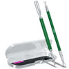 Picture of 2PCS Metal Dark Green Cuticle Pusher and Cutter Remover Salon Quality Stainless Steel Gel Nail Polish Peeler Scraper Durable Manicure and Pedicure Cleaner Tool For Fingernail and Toenail