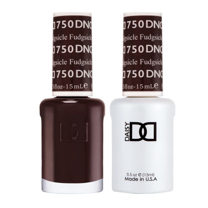 Picture of DND Gel Polish Set, Brown Collection, UV/LED Gel Polish and Air Dry Nail Lacquer, Matching Chip-Free Polish Duo, 750 Fudgsicle, 0.5 Fl Oz