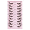Picture of wiwoseo False Eyelashes Half Lashes Strip Natural Wispy Fluffy Faux Mink Lashes 14MM Eyelashes 10 Pairs Pack