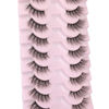 Picture of wiwoseo False Eyelashes Half Lashes Strip Natural Wispy Fluffy Faux Mink Lashes 14MM Eyelashes 10 Pairs Pack