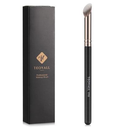 Picture of TEOYALL Mini Nose Contour Brush, Synthetic Under Eye Concealer Brush for Blending Setting Buffing with Liquid, Cream and Powder Cosmetic (370S)
