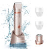Picture of KAPHIO Bikini Trimmer for Women Pubic Hair: 2 in 1 Eletctric Razors for Women - Rechargeable Eletctric Shaver for Women - IPX7 Waterproof Bikini Trimmer for Underarm Leg Arm Body face (Rose Gold)