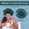 Picture of 4PCS Silk Bonnet for Sleeping,Hair Satin Bonnets for Black Women Men,Hair Wrap Cap for Curly Hair,Elastic Wide Band Hair Bonnet Shower Cap for Sleeping (Black & Peacock Blue & Pink & Khaki)