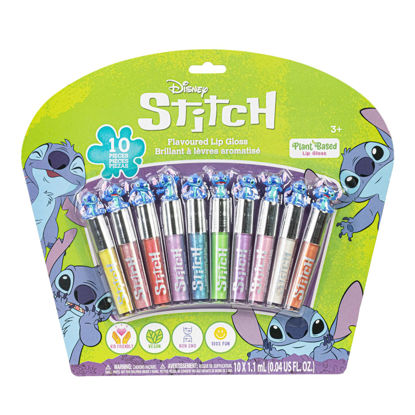 Picture of Disney Stitch 10 Piece Plant Based Lip Gloss, Girls Party Favors, First Makeup Set for Girl, Perfect for Parties, Sleepovers, and Birthday Gifts, Ages 3+, by Townley Girl