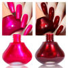 Picture of COSMOO Hot Pink with Wine Red 2pcs Nail Polish, 12ml Quick Dry Nail Lacquer, Super Lustrous Nail Enamel Polish, Shimmer Iridescent Ultrachrome Nail Art Varnish, 0.41 fl oz/pcs (Hot Pink + Wine Red)