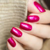 Picture of COSMOO Hot Pink with Wine Red 2pcs Nail Polish, 12ml Quick Dry Nail Lacquer, Super Lustrous Nail Enamel Polish, Shimmer Iridescent Ultrachrome Nail Art Varnish, 0.41 fl oz/pcs (Hot Pink + Wine Red)