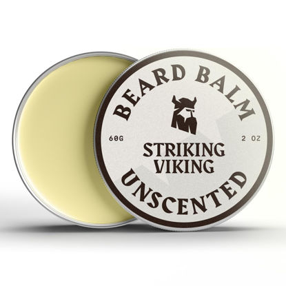 Picture of Striking Viking Beard Balm for Men - Unscented Leave-In Conditioner & Styling Balm with Naturally Derived Beard Butter, Argan & Jojoba Oils, 2 Ounce (Pack of 1)