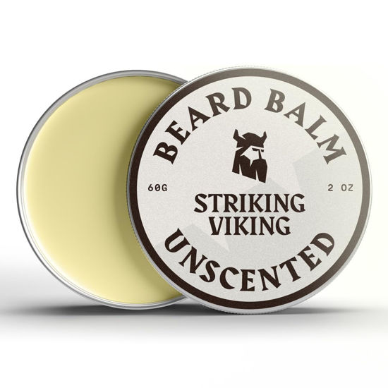 Picture of Striking Viking Beard Balm for Men - Unscented Leave-In Conditioner & Styling Balm with Naturally Derived Beard Butter, Argan & Jojoba Oils, 2 Ounce (Pack of 1)