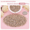 Picture of 2500PCS SS10/2.8mm Crystal Rhinestones (Golden Shadow/Champagne), Bedazzling Flatback Glass Rhinestones for Crafting DIY Nail Art Makeup Decoration, Gems Diomand Charms for Tumbler Shoes Clothing Mug
